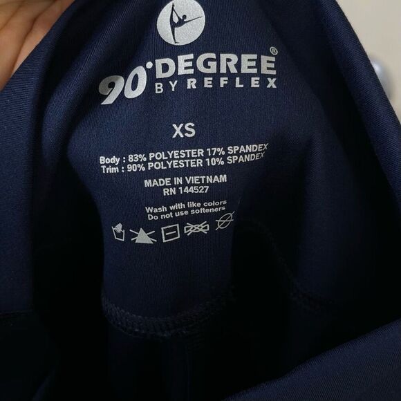 90 Degree by Reflex Adele Hi-Rise Split Hem Tight (Navy Blue) - XS - Picture 11 of 11